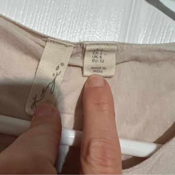 Chic Beige Embroidered Mini Dress - Picture 2 of 9